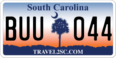 SC license plate BUU044