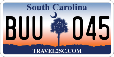 SC license plate BUU045
