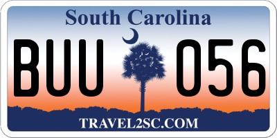 SC license plate BUU056