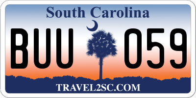 SC license plate BUU059