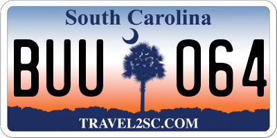 SC license plate BUU064