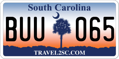 SC license plate BUU065