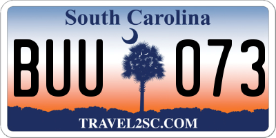 SC license plate BUU073