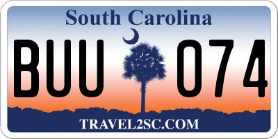 SC license plate BUU074