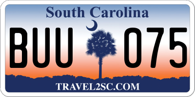 SC license plate BUU075