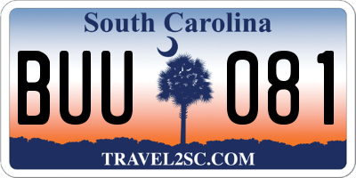 SC license plate BUU081