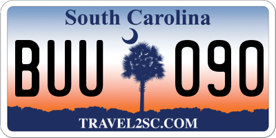 SC license plate BUU090
