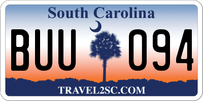 SC license plate BUU094