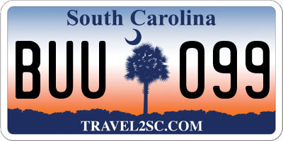 SC license plate BUU099