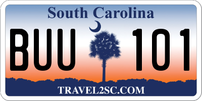 SC license plate BUU101