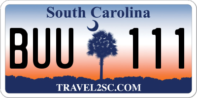 SC license plate BUU111