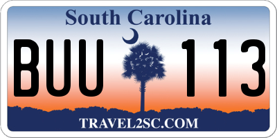 SC license plate BUU113