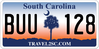 SC license plate BUU128