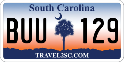 SC license plate BUU129