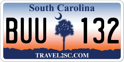 SC license plate BUU132