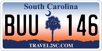 SC license plate BUU146