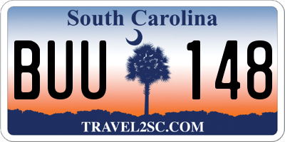 SC license plate BUU148