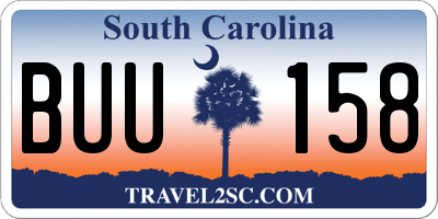 SC license plate BUU158