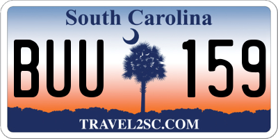 SC license plate BUU159