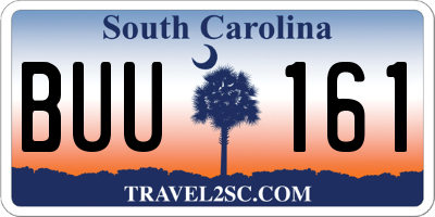 SC license plate BUU161