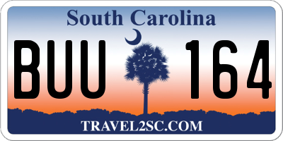 SC license plate BUU164