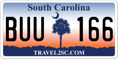 SC license plate BUU166