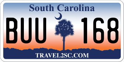SC license plate BUU168