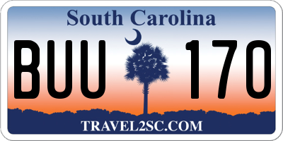 SC license plate BUU170
