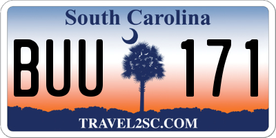 SC license plate BUU171