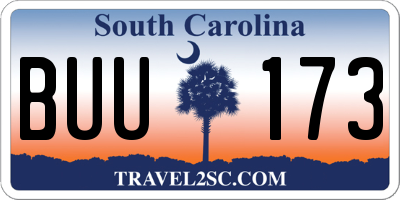 SC license plate BUU173