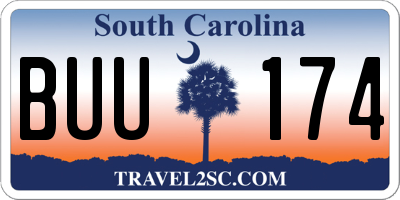 SC license plate BUU174