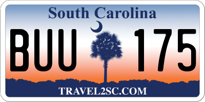SC license plate BUU175