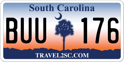 SC license plate BUU176