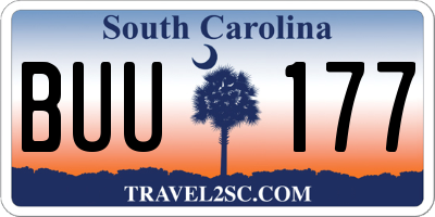SC license plate BUU177