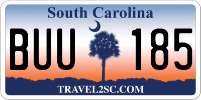 SC license plate BUU185