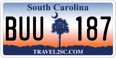 SC license plate BUU187