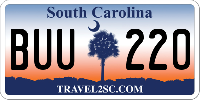 SC license plate BUU220