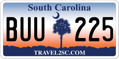 SC license plate BUU225