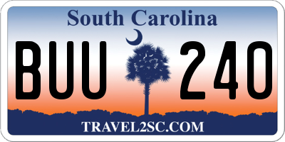SC license plate BUU240