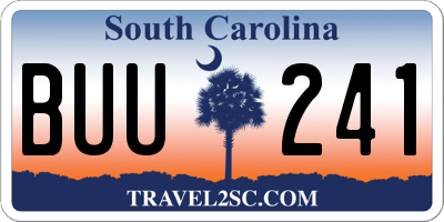 SC license plate BUU241