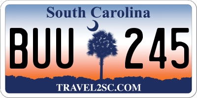 SC license plate BUU245