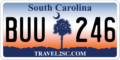 SC license plate BUU246