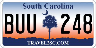 SC license plate BUU248