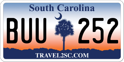 SC license plate BUU252