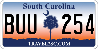 SC license plate BUU254