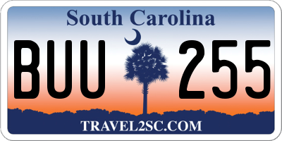 SC license plate BUU255