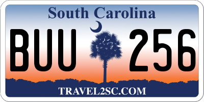 SC license plate BUU256