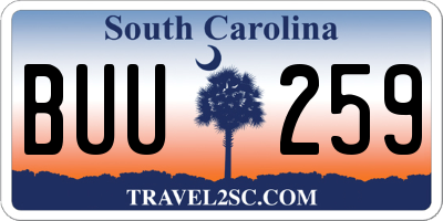 SC license plate BUU259