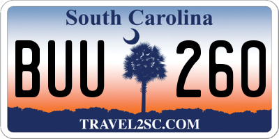 SC license plate BUU260