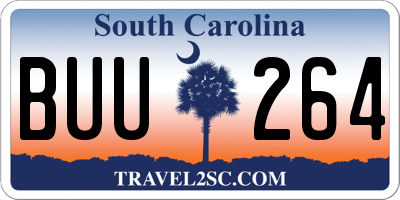 SC license plate BUU264